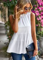 Women's Sleeveless Blouses Simple Style Solid Color sku image 1