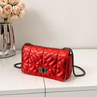 Women's Small All Seasons Pu Leather Solid Color Basic Square Lock Clasp Square Bag sku image 6