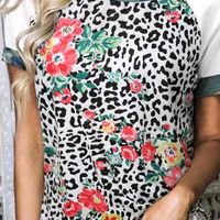 Classic Style Flower Leopard Polyester Round Neck Short Sleeve Regular Sleeve Printing T-shirt main image 3