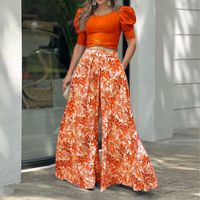 Women's Basic Printing Polyester Printing Pants Sets main image 6