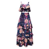 Women's Basic Flower 4-way Stretch Fabric Polyester Printing Skirt Sets main image 3