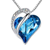Sweet Heart Shape Sterling Silver Plating Inlay Artificial Gemstones Pendant Necklace 1 Piece main image 4