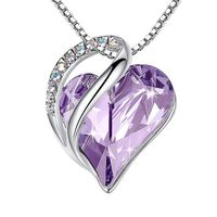 Sweet Heart Shape Sterling Silver Plating Inlay Artificial Gemstones Pendant Necklace 1 Piece main image 6