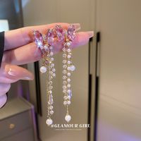 1 Paire Glamour Géométrique Placage Incruster Alliage Perles Artificielles Opale Zircon Des Boucles D'oreilles sku image 4