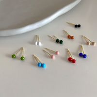 Wholesale Jewelry 1 Pair Simple Style Round Metal Ear Studs main image 5