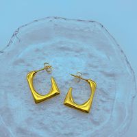 1 Pair Retro Heart Shape Stainless Steel Plating Inlay Artificial Pearls Hoop Earrings main image 6