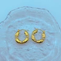 1 Pair Retro Heart Shape Stainless Steel Plating Inlay Artificial Pearls Hoop Earrings sku image 1