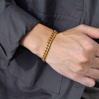 Simple Style Solid Color 201 Stainless Steel Men'S Bracelets main image 6