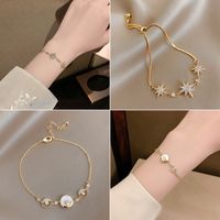 Classic Style Flower Butterfly Mixed Materials Plating Inlay Zircon Women's Bracelets 1 Piece main image 1