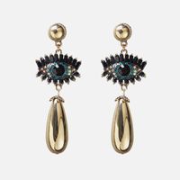 Simple Style Water Droplets Imitation Pearl Inlay Rhinestones Women's Drop Earrings 1 Pair main image 4
