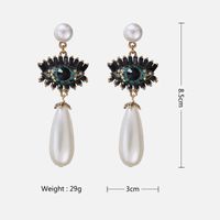 Simple Style Water Droplets Imitation Pearl Inlay Rhinestones Women's Drop Earrings 1 Pair main image 5