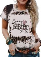 Women's T-shirt Short Sleeve T-shirts Printing Vintage Style Letter Leopard main image 4