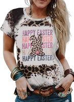 Women's T-shirt Short Sleeve T-shirts Printing Vintage Style Letter Leopard main image 2