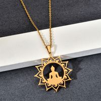 Simple Style Buddha Stainless Steel Plating Gold Plated Pendant Necklace main image 1