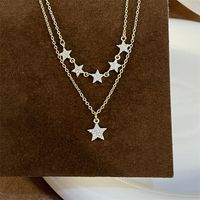 Simple Style Star Copper Inlay Zircon Pendant Necklace Necklace sku image 1
