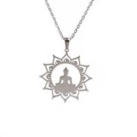 Simple Style Buddha Stainless Steel Plating Gold Plated Pendant Necklace sku image 2