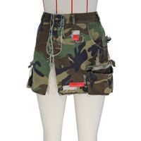 Summer Streetwear Camouflage Polyester Above Knee Skirts main image 2