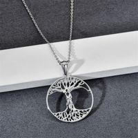 304 Stainless Steel Casual Simple Style Plating Life Tree Pendant Necklace main image 4
