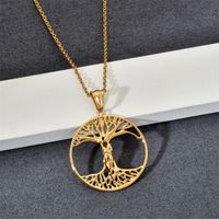 304 Stainless Steel Casual Simple Style Plating Life Tree Pendant Necklace main image 1