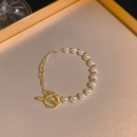 Sweet Flower Bow Knot Imitation Pearl Women's Bracelets sku image 1