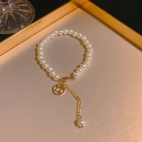 Sweet Flower Bow Knot Imitation Pearl Women's Bracelets sku image 2