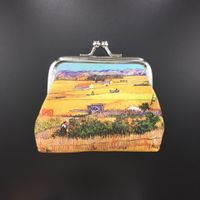 Women's All Seasons Pu Leather Oil Painting Classic Style Dumpling Shape Buckle Coin Purse sku image 5