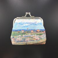 Women's All Seasons Pu Leather Oil Painting Classic Style Dumpling Shape Buckle Coin Purse sku image 7