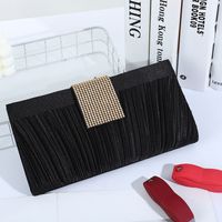 Pink Black Arylic Solid Color Square Evening Bags sku image 2