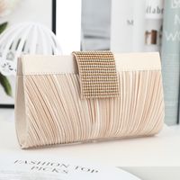 Pink Black Arylic Solid Color Square Evening Bags sku image 1