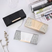 Grey Champagne Polyester Square Square Evening Bags main image 1