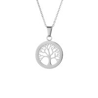 304 Stainless Steel Casual Simple Style Plating Life Tree Pendant Necklace sku image 4