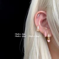 Wholesale Jewelry 1 Piece Simple Style Heart Shape Metal Zircon Drop Earrings Earrings main image 1
