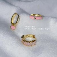 Wholesale Jewelry 1 Piece Simple Style Heart Shape Metal Zircon Drop Earrings Earrings main image 2