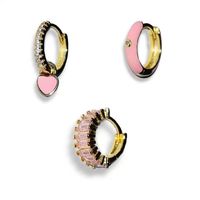 Wholesale Jewelry 1 Piece Simple Style Heart Shape Metal Zircon Drop Earrings Earrings main image 3