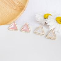 Wholesale Jewelry 1 Pair Simple Style Triangle Oval Bow Knot Alloy Opal Zircon Drop Earrings Ear Studs main image 5