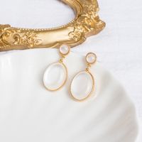 Wholesale Jewelry 1 Pair Simple Style Triangle Oval Bow Knot Alloy Opal Zircon Drop Earrings Ear Studs sku image 12