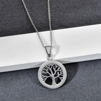304 Stainless Steel Casual Simple Style Plating Life Tree Pendant Necklace main image 5