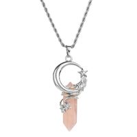 Ethnic Style Star Moon Stainless Steel Natural Stone Copper Plating Pendant Necklace main image 5