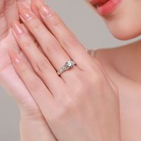 Simple Style Crown Sterling Silver Plating Inlay Zircon Rhodium Plated Rings main image 4