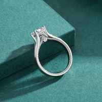 Simple Style Crown Sterling Silver Plating Inlay Zircon Rhodium Plated Rings main image 6