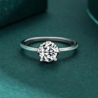 Casual Crown Sterling Silver Plating Inlay Zircon Rhodium Plated Rings main image 5