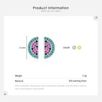 1 Pair Cute Watermelon Sterling Silver Plating Inlay Zircon 14k Gold Plated Rhodium Plated Ear Studs main image 4
