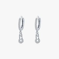 1 Pair Ins Style Paper Clip Sterling Silver Plating Inlay Zircon Rhodium Plated Earrings main image 1