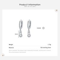 1 Pair Ins Style Paper Clip Sterling Silver Plating Inlay Zircon Rhodium Plated Earrings main image 4