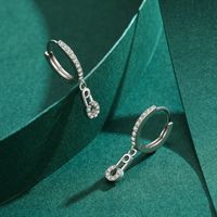 1 Pair Ins Style Paper Clip Sterling Silver Plating Inlay Zircon Rhodium Plated Earrings main image 5