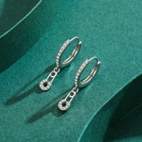 1 Pair Ins Style Paper Clip Sterling Silver Plating Inlay Zircon Rhodium Plated Earrings main image 6