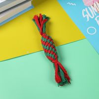 Wholesale Simple Christmas Candy Color Cotton Rope Knot Pet Toy Nihaojewelry sku image 1