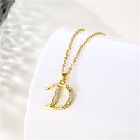 Stainless Steel Titanium Steel Fashion Inlay Plating Letter Zircon Pendant Necklace main image 8