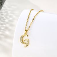 Stainless Steel Titanium Steel Fashion Inlay Plating Letter Zircon Pendant Necklace main image 3