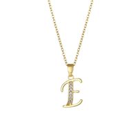 Stainless Steel Titanium Steel Fashion Inlay Plating Letter Zircon Pendant Necklace sku image 5